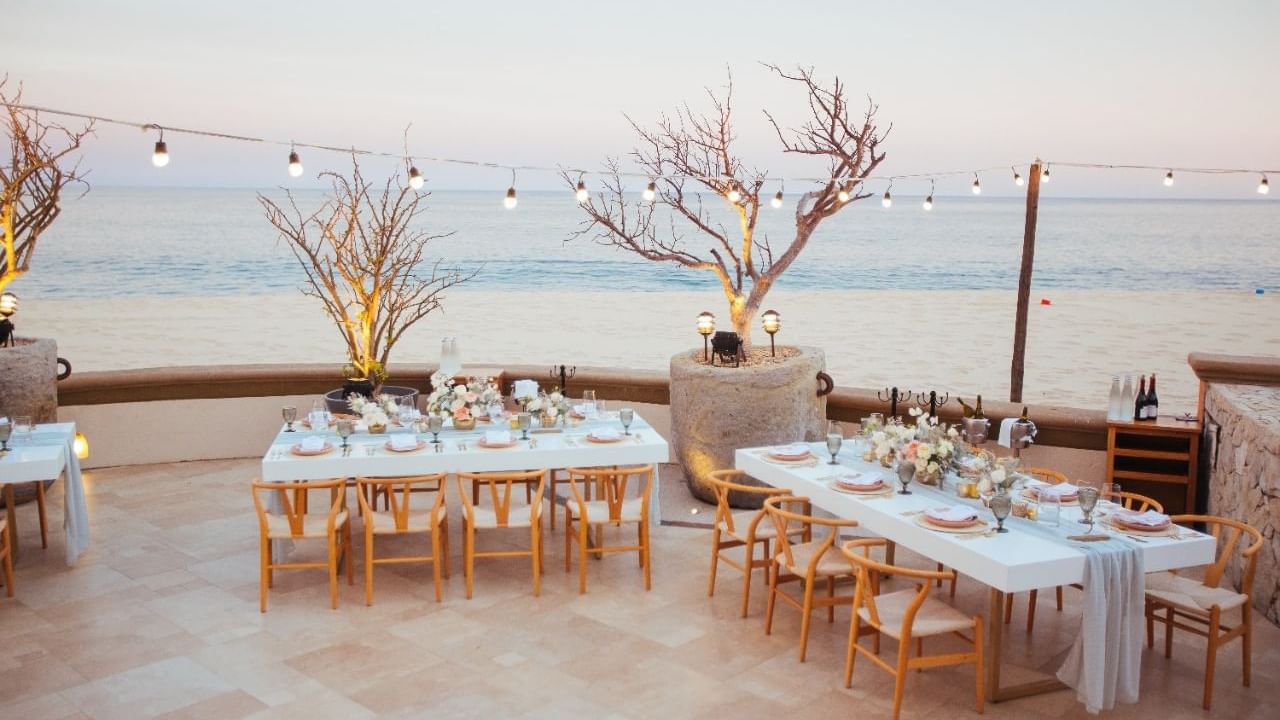 De Cortez Wedding arrangements with the beautiful sea view at Hacienda del Mar Los Cabos