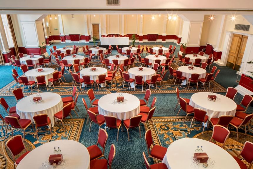 Meeting tables arranged at The Imperial Hotel Blackpool