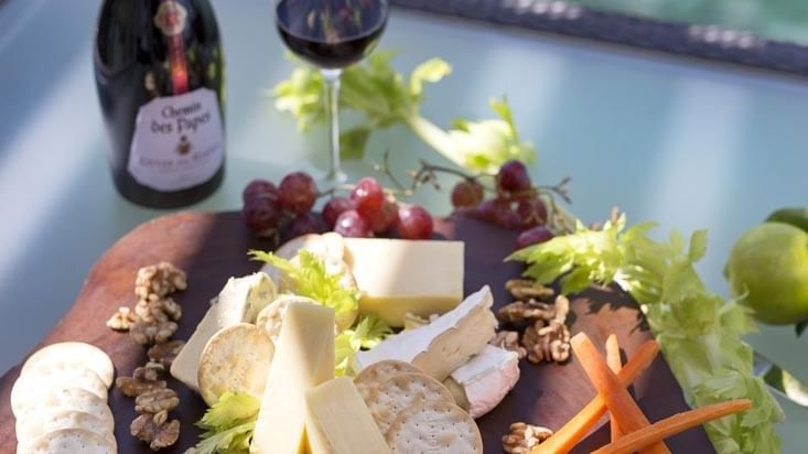 Cheese served in Pool Grill & Bar at Warwick Le Lagon 