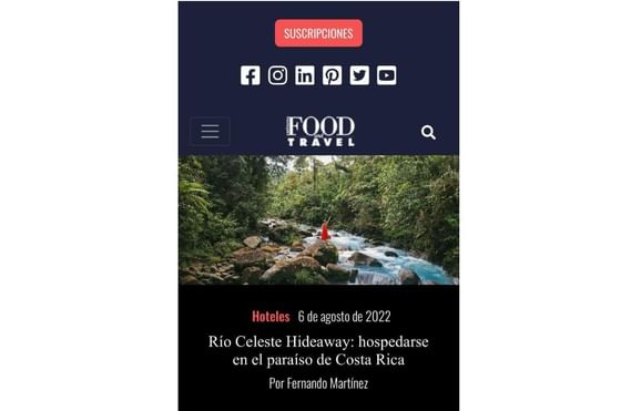 Food Travel blog article about Rio Celeste Hideaway