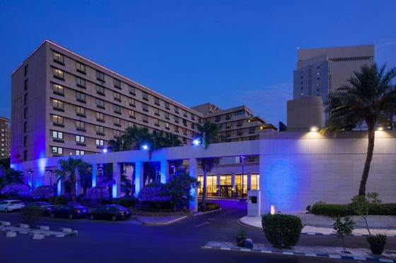 Exterior view of the Mena Red Sea Palace Building at night