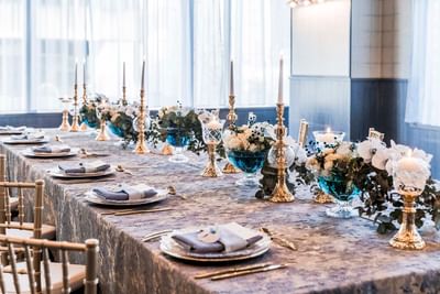 Private dining table decor in Hart Room at Amora Hotel Sydney