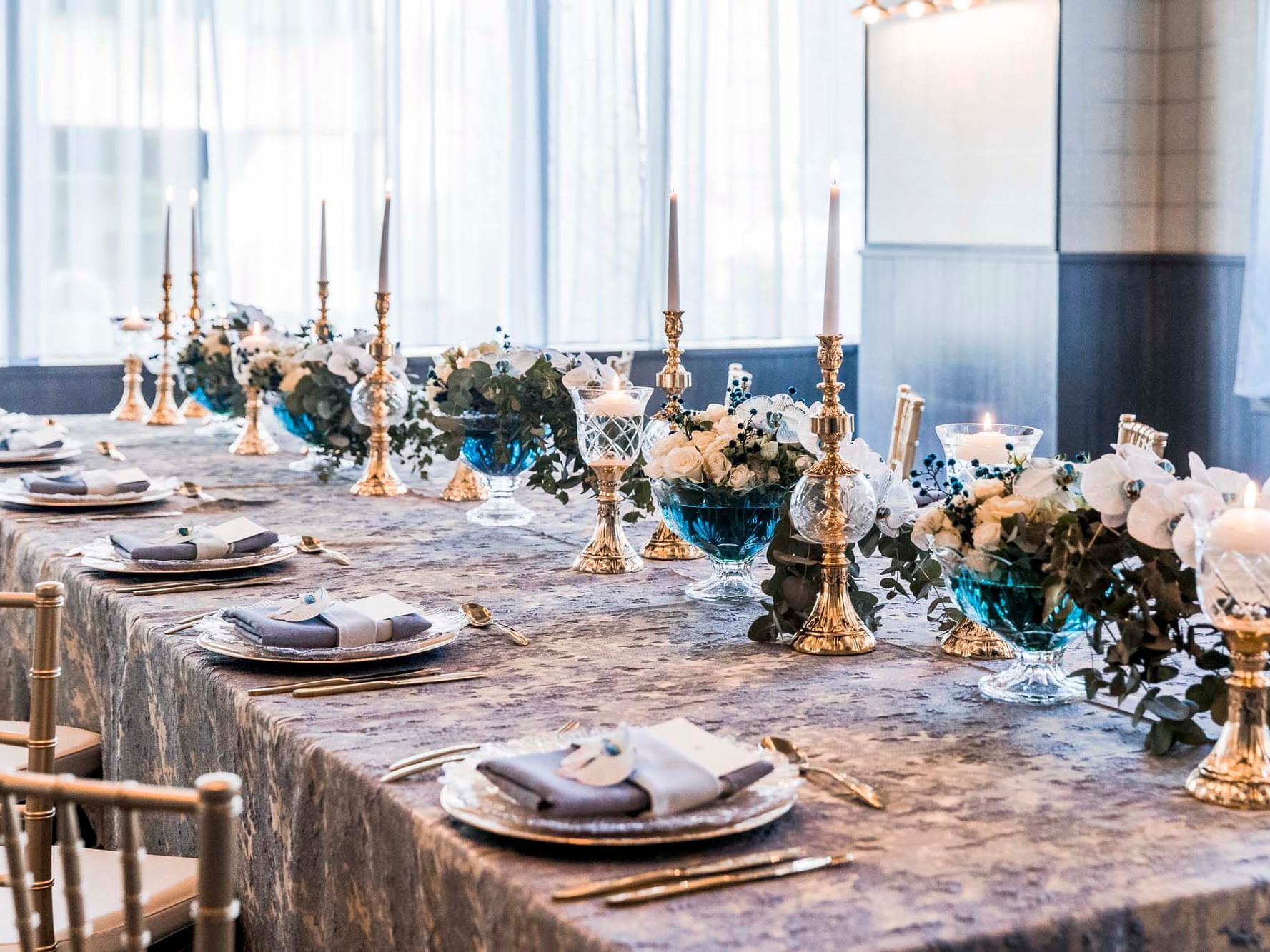 Table arrangement with décor in Hart Room at Amora Hotel Sydney