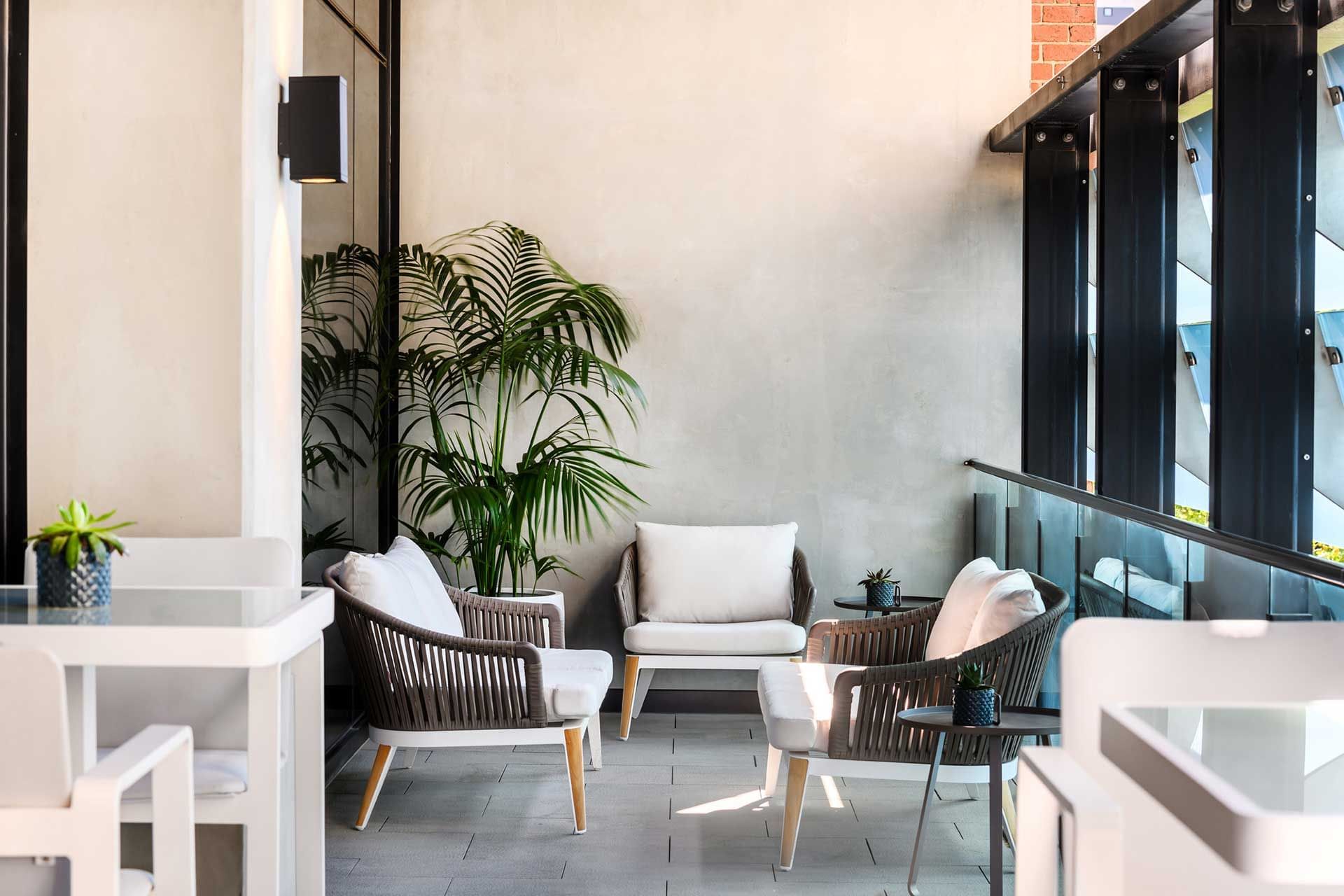 Table setup in Lounge area at Melbourne Central Hotels