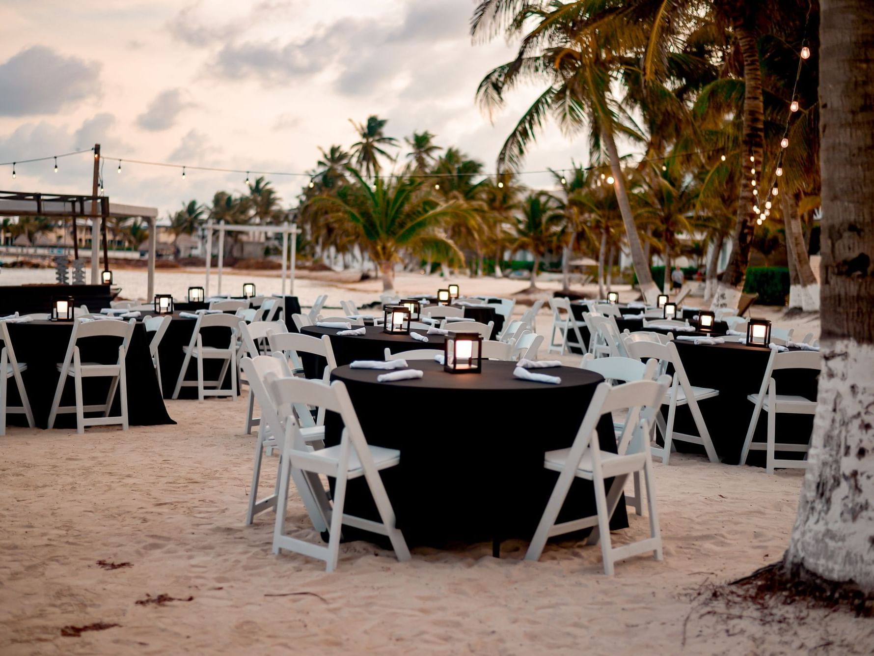 Beachside dining and buffet area near Alaia Belize Autograph Collection