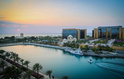 Aerial view of Bay La Sun Hotel & Marina by the beach