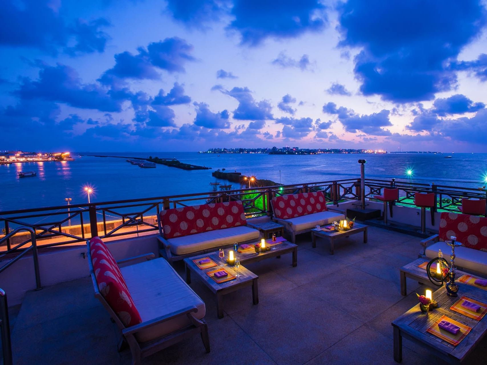 Sunset Deck at Hulhule Island Hotel in Maldives