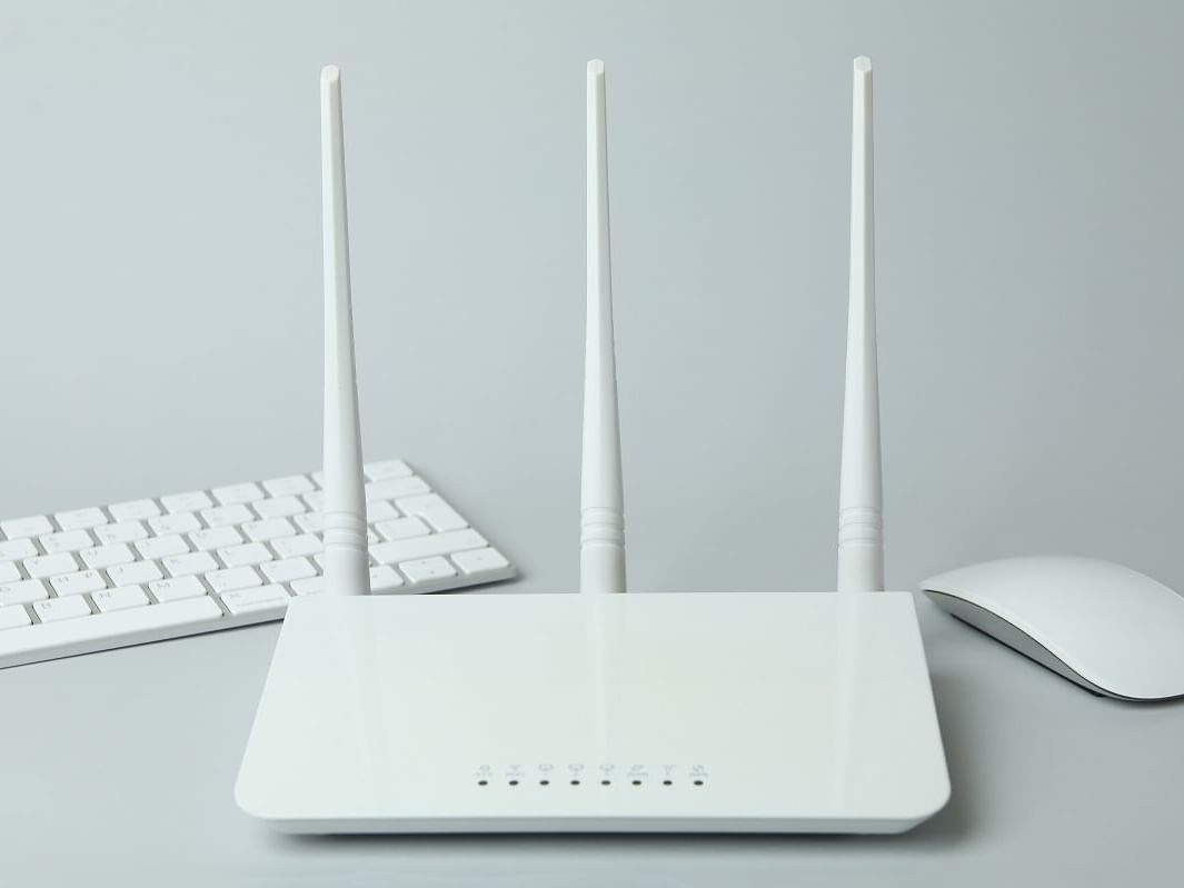 Close-up of a wifi router providing free internet at Nesuto Curtin