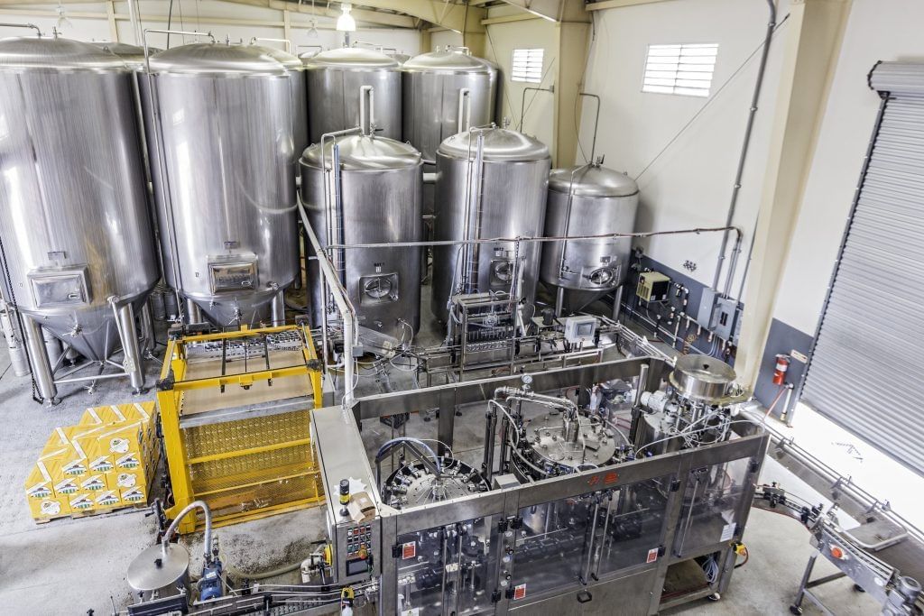 Brewery machines in Turk's Head Brewery, Somerset on Grace Bay