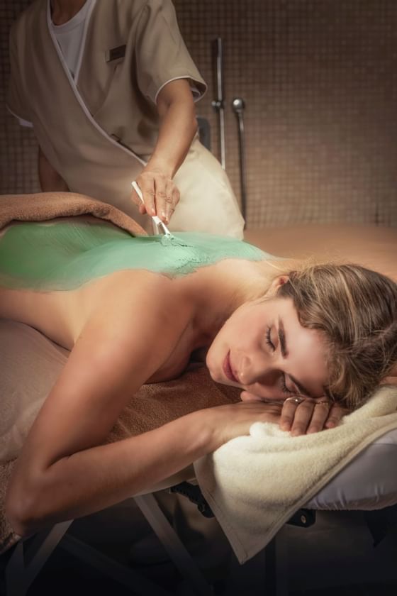 Close-up of a lady relaxing in the spa at Haven Riviera Cancun
