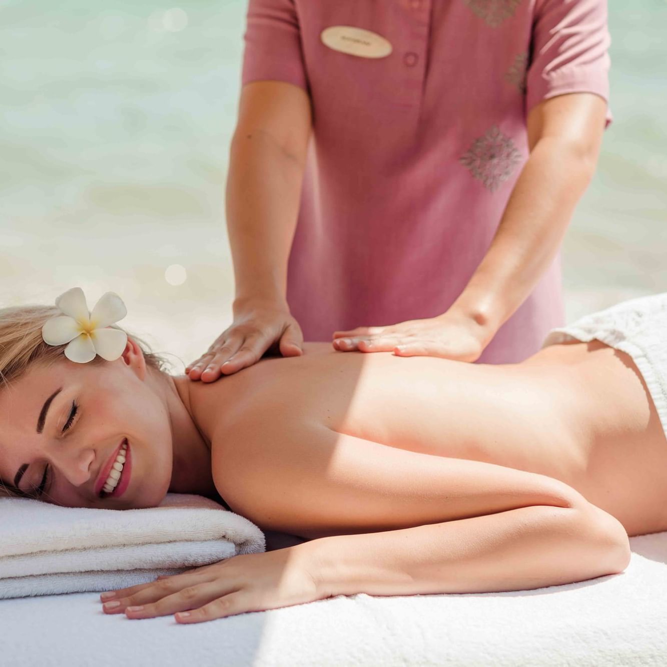 Female guest having a massage at Amatara Wellness Resort Phuket