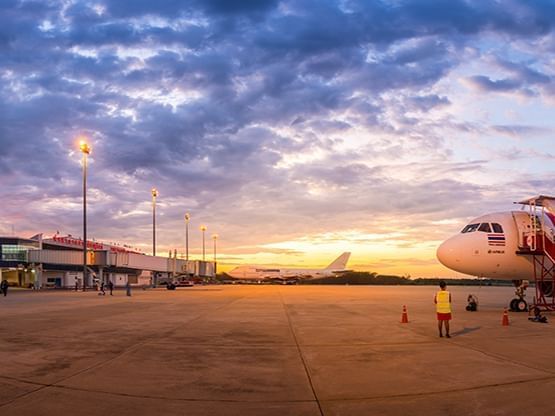 Airplane Parking in Phitsanulok Airport near Hop Inn Hotel