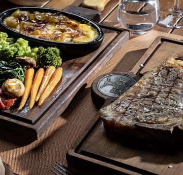 Gourmet steaks and sides served at Beef Grill Club Restaurant in Titanic Luxury Collection Bodrum
