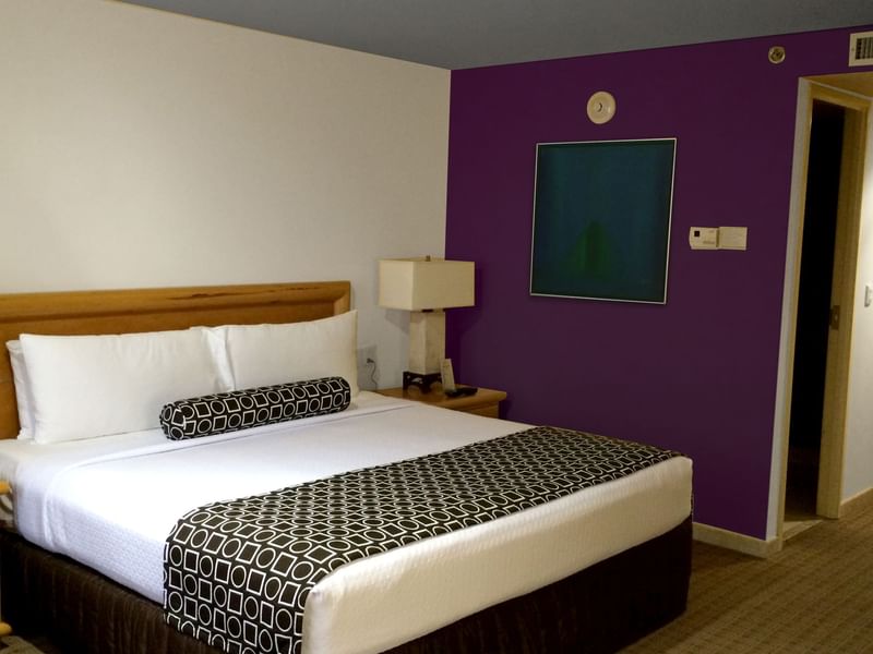 King bed in Superior King Room at Gamma Hotels