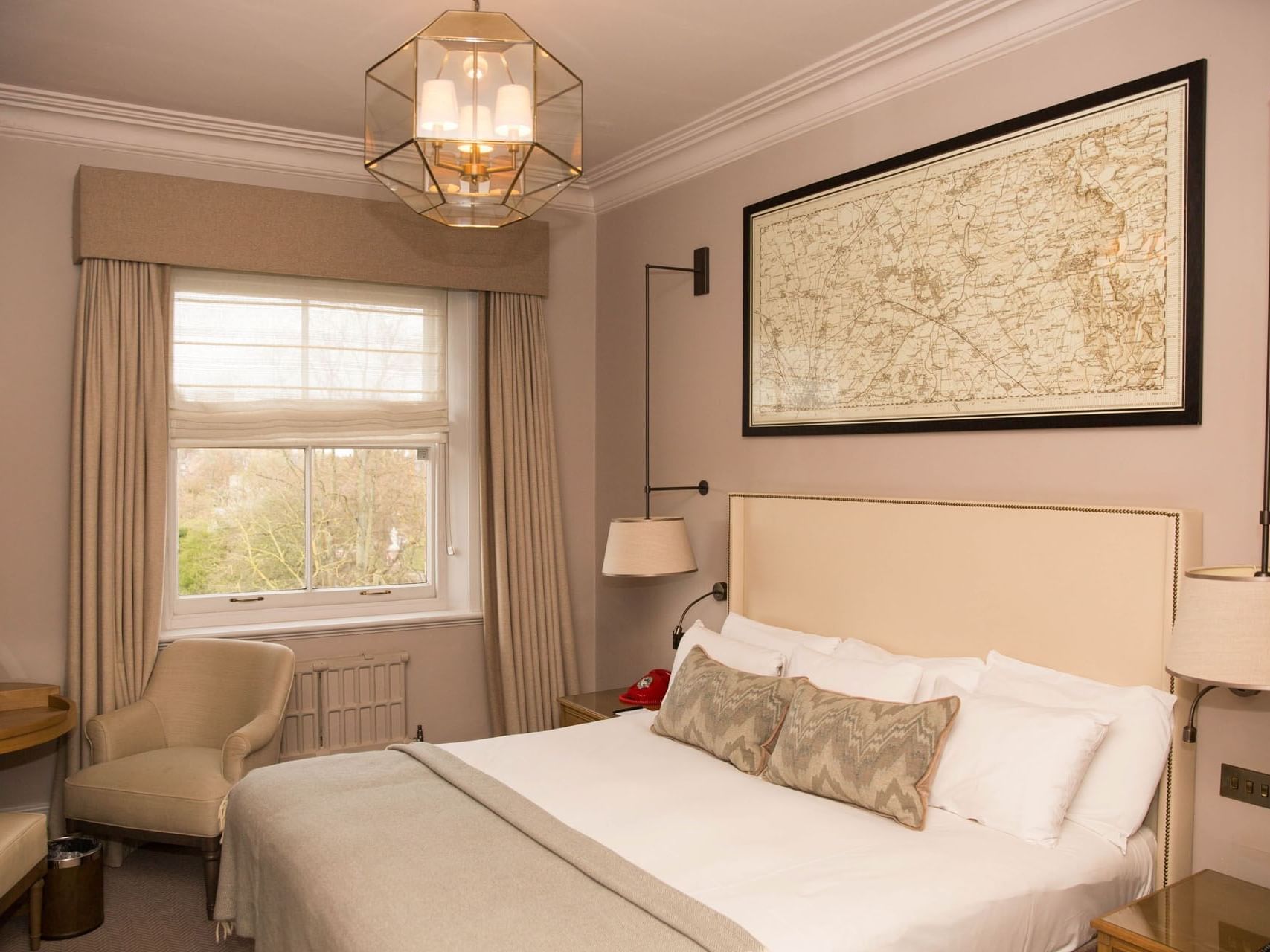 Lounge & double bed by a window in Garden View Double, accommodation in York city centre at The Milner York