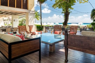 Lounge area in Driftwood cafe at Sugar Bay Barbados