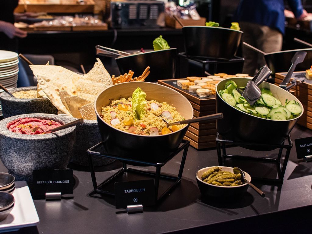 A breakfast buffet area in The Iris at The Hotel Brussels