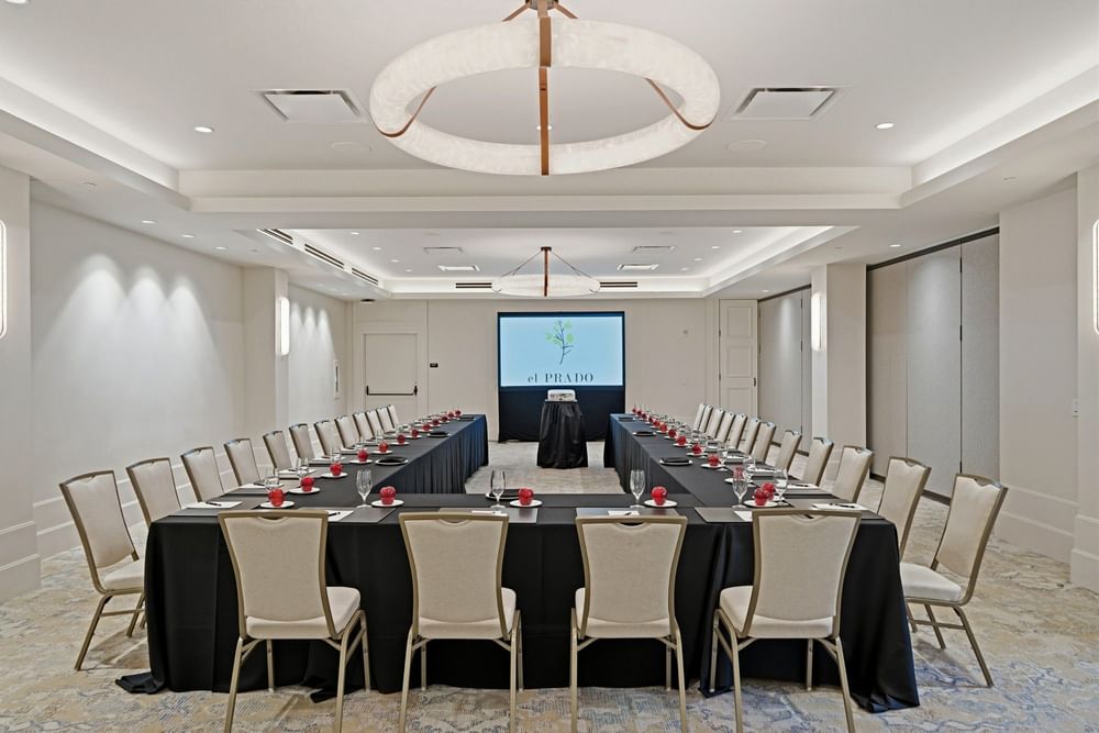 meeting room set up at el PRADO