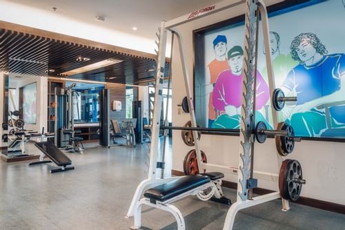 Exercise equipment in Fitness Centre at Paradox Phuket Resort