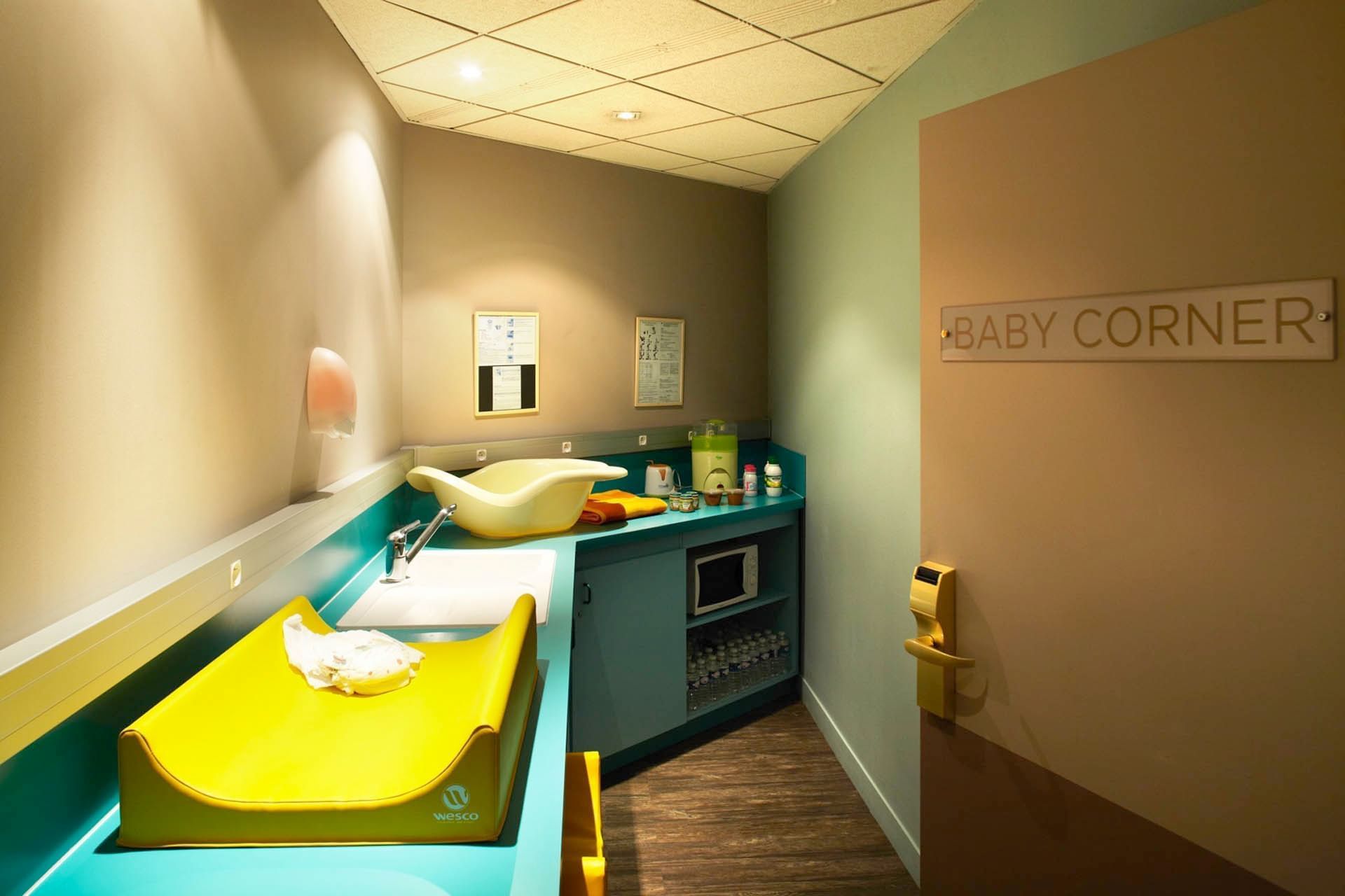 Baby corner at Forges Hotel in Forges-les-Eaux, France