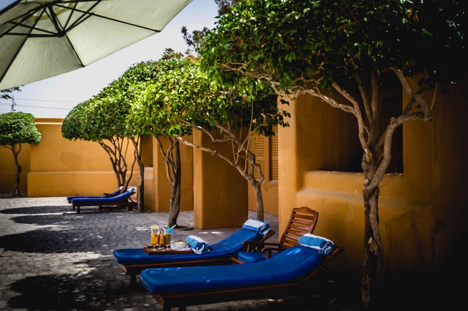 View of beverages on the sunbeds at Quetta Serena Hotel