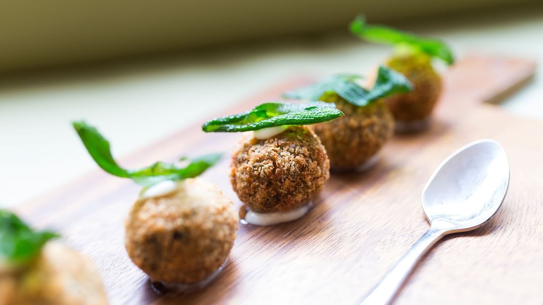 Close-up of mini refreshments served in Elara Boardroom at Pullman Sydney Olympic Park