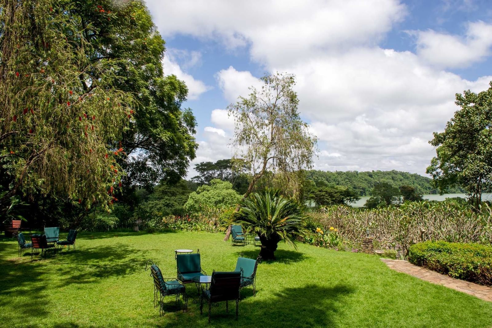 The lounge area in the Hotel Garden at Arusha Serena Hotels