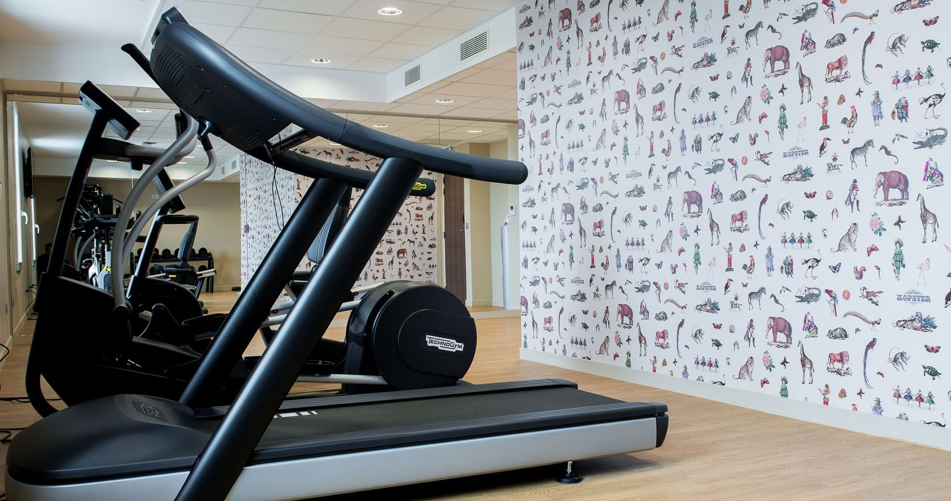 Treadmills in the Gym at Kopster Hotel Lyon Groupama Stadium