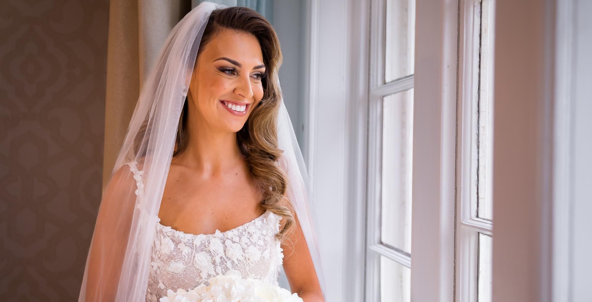 Bride wearing white store tradition