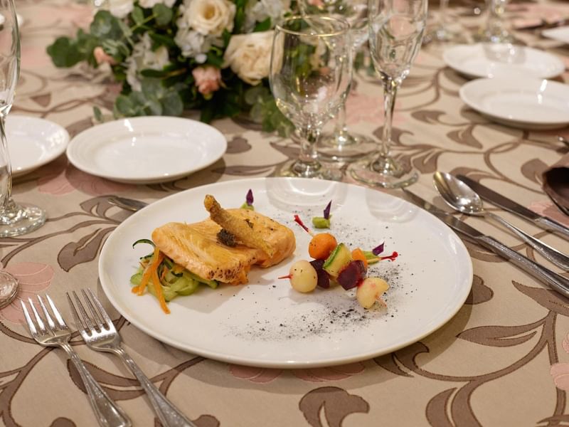 A cuisine served in the wedding party at FA Mérida