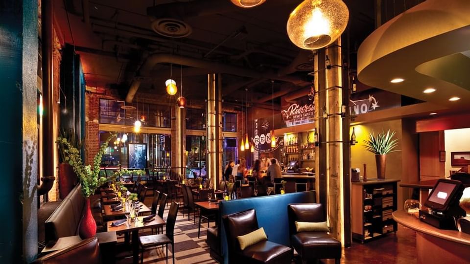 Dining area of Wild River Grille near Legacy Vacation Resorts