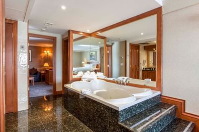 Soaker tub in Executive Suite bathroom.