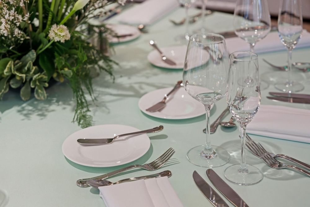 close up of a wedding set up at el PRADO