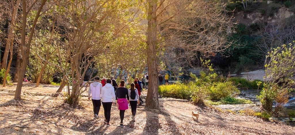 group of people hiking in California