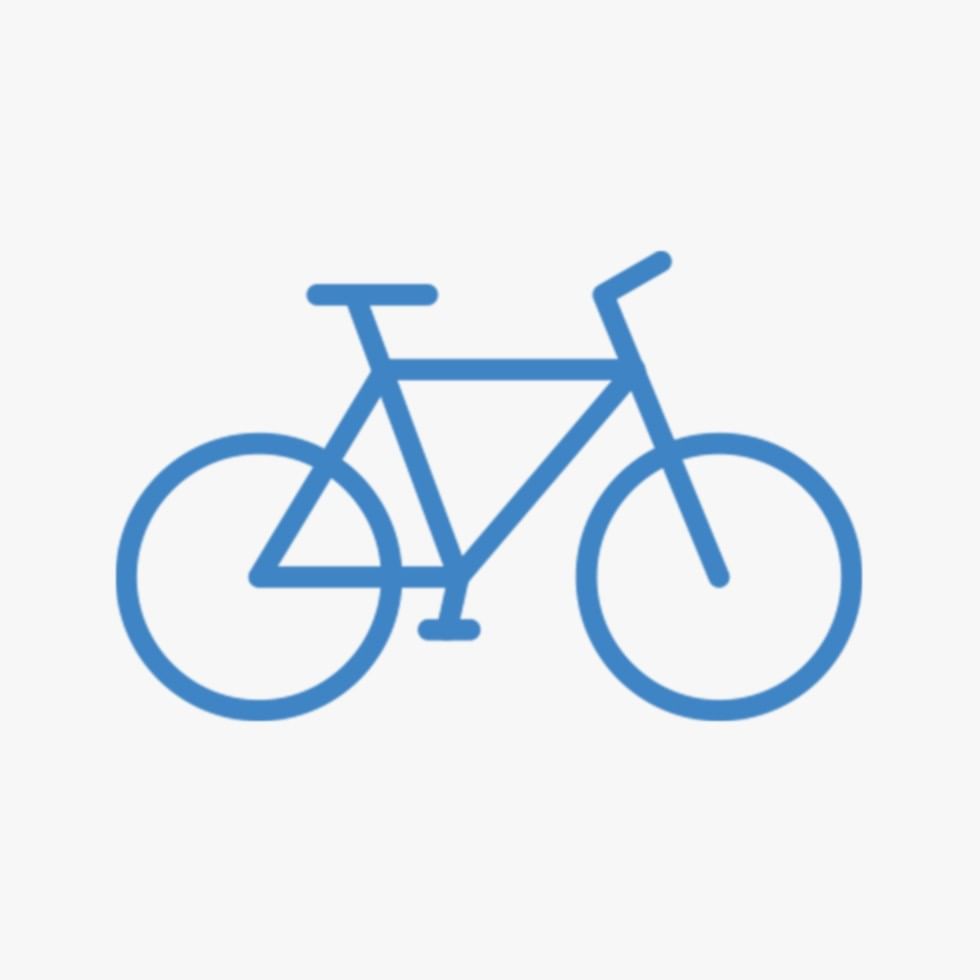 Blue bicycle icon on white background at Falkensteiner Balance Resort Stegersbach