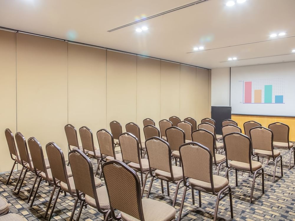 Single column theater setup event room at Fiesta Inn Hotels