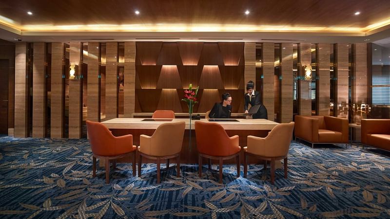 Interior view of The Club Lounge with carpeted floors at Sunway Hotels & Resorts