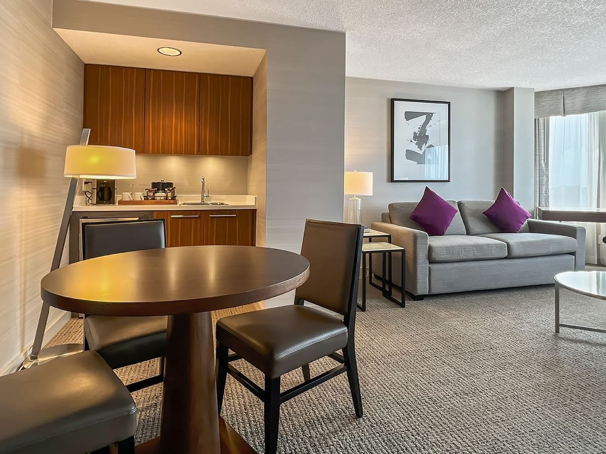 Living area of a hotel suite