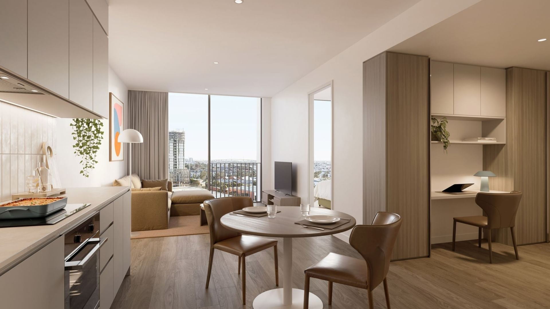 The Archive - 1 Bedroom Apartment + Study Render