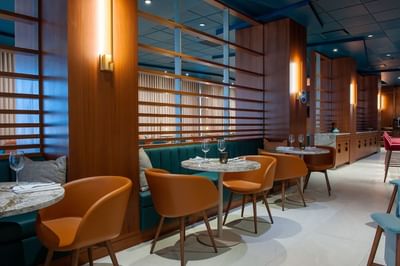 The dining area set up in Loft106 at Matrix Hotel