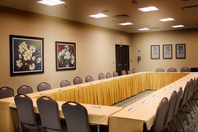 Hollow Square table set up with magnolia Room by Rosen Inn at Pointe Orlando