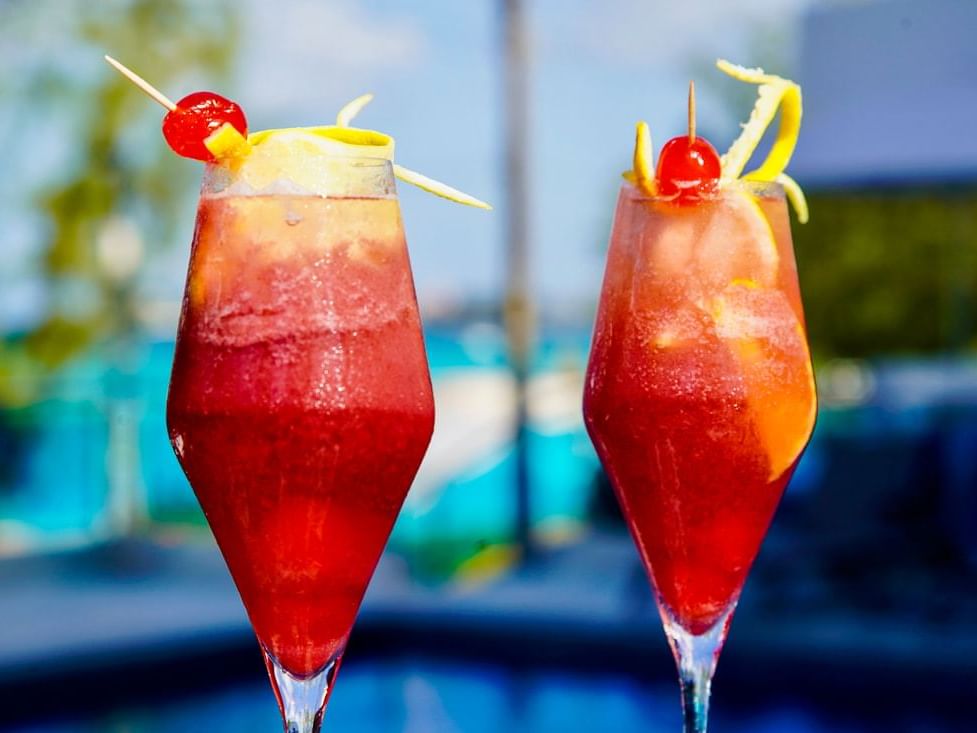 Welcome drinks served by the pool at The Abidah Hotel