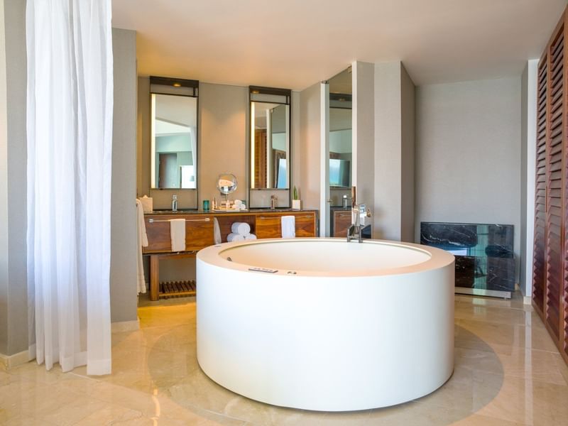 Aqua Suite's fancy bathtub  at Live Aqua Beach Resort Cancun