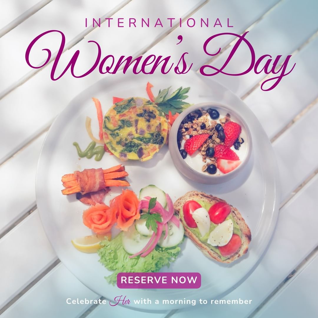 Plate of International Women's Day breakfast at Passions on the Beach.