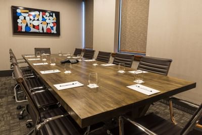 Boardroom table arrangement at Embassy Hotel & Suites Ottawa