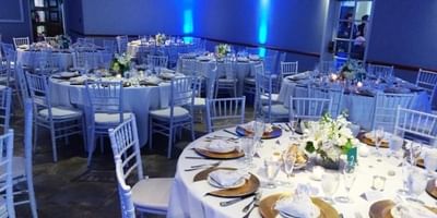 Reception with round table setup