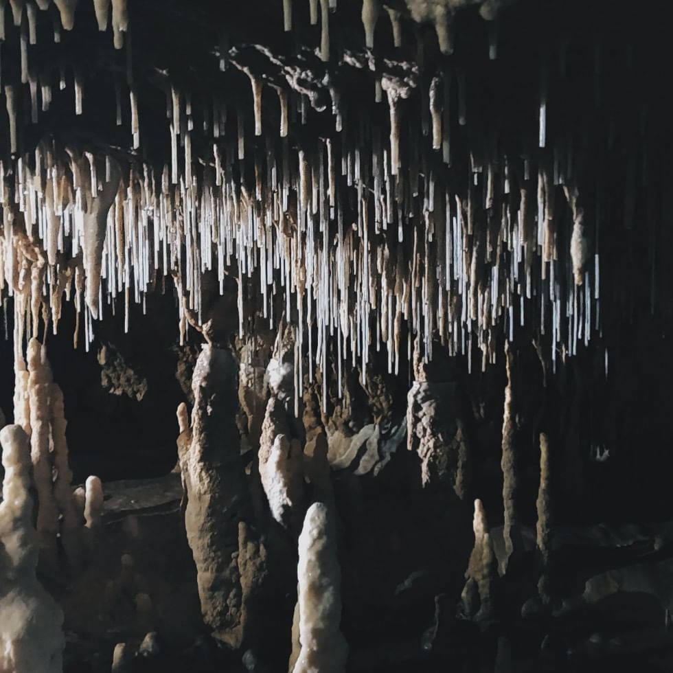 Stalactites in Biserujka cave near Falkensteiner Hotels