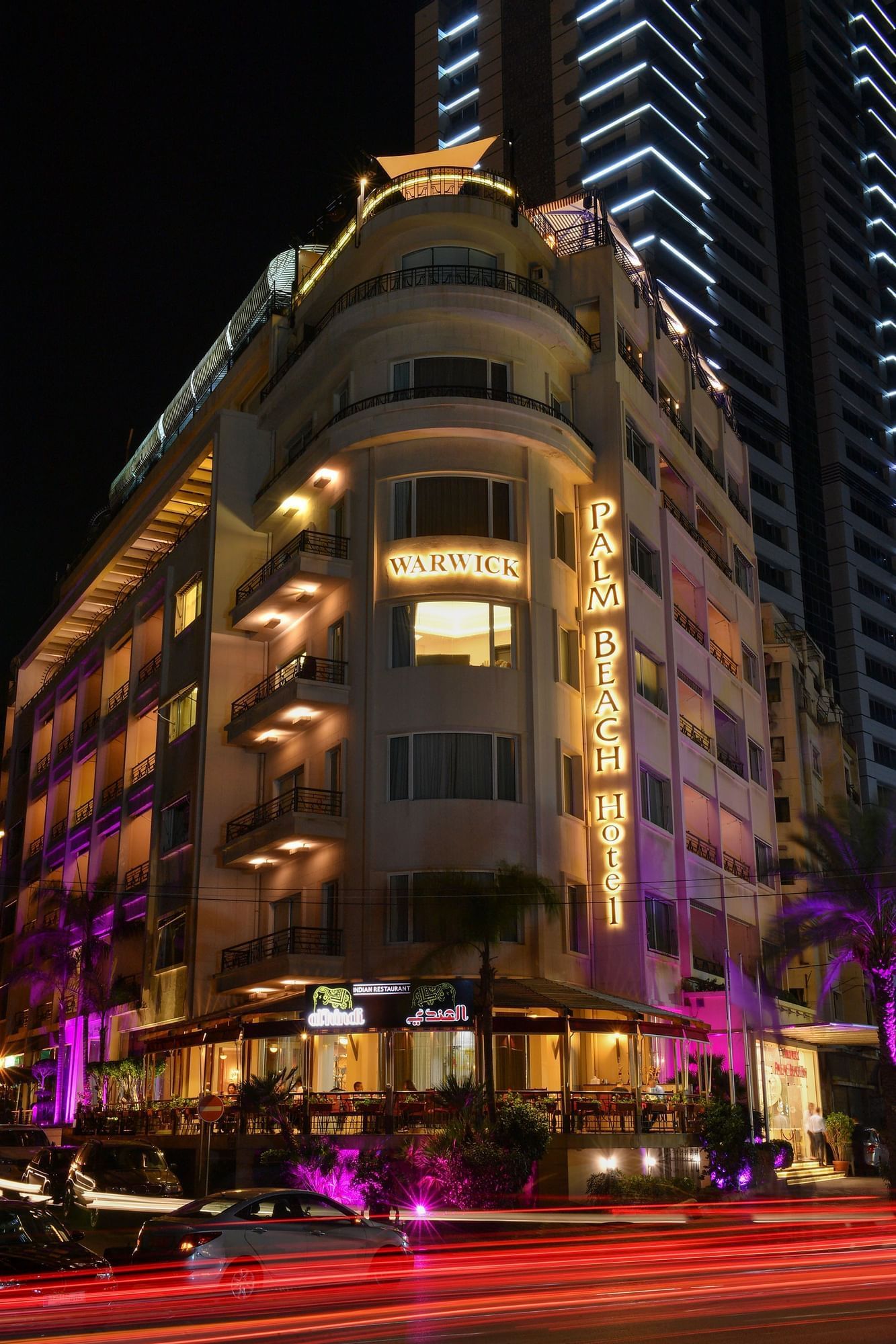 Hotel Front by Night