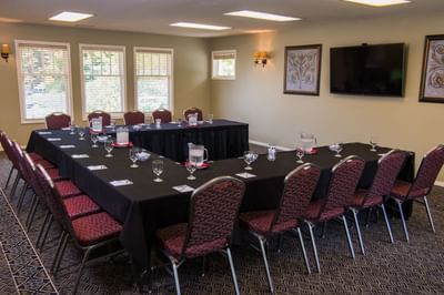 small meeting room set up with a