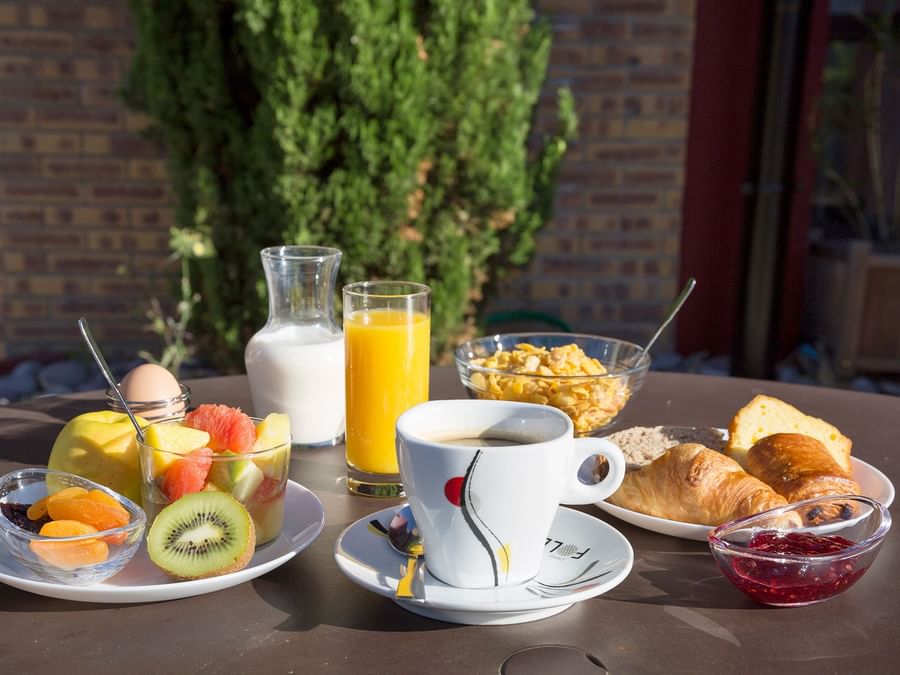 Close up of breakfast served at Hotel Novella Confort Nantes
